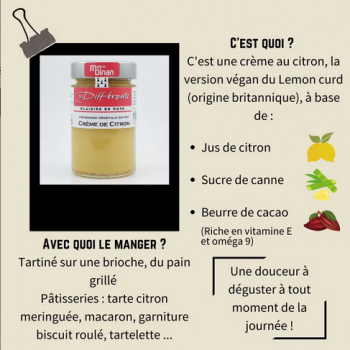 Zitronencreme – Belag - suesser Aufstrich - Zitrone -  Bretagne - franzoesische Spezialitaet - franzoesische Feinkost – bretonische Feinkost